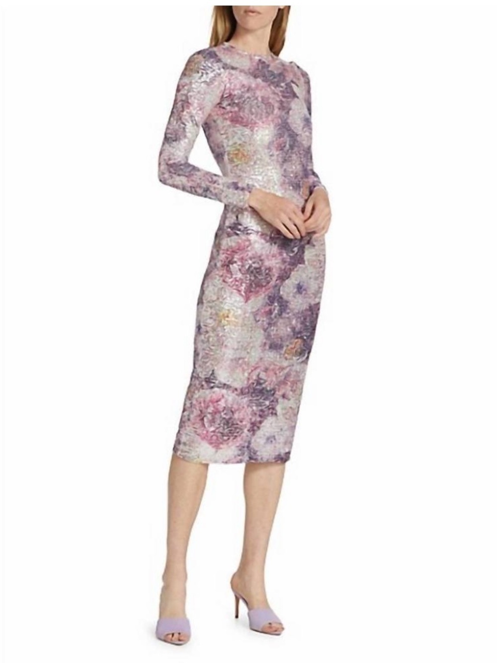 LE SUPERBE sequin kate dress in rose sequins Medium